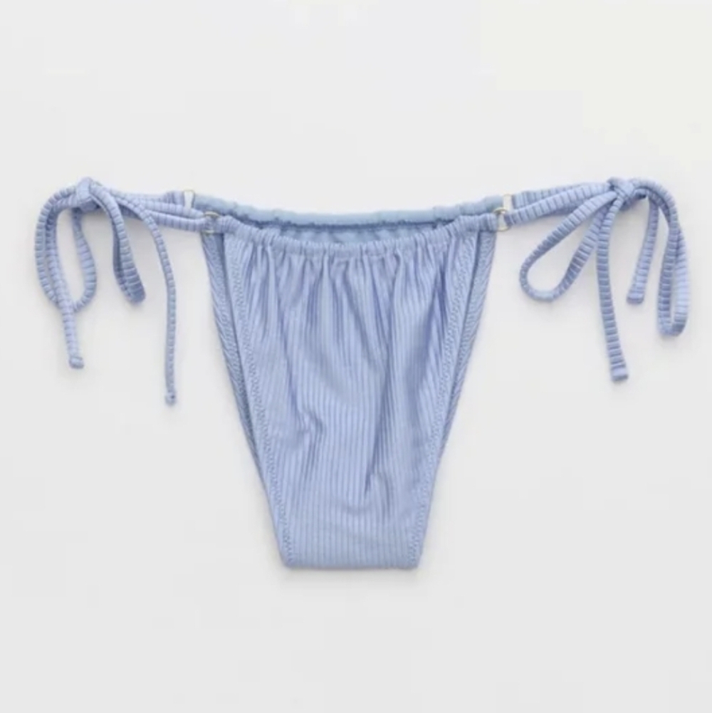 NWT Aerie Shine Rib Cheekiest Strappy Bikini Bottom